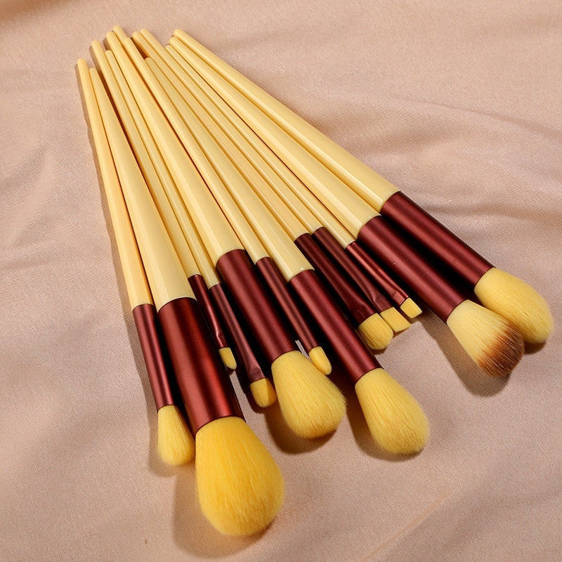 13 PCs Purpleflower Holly Leaf Makeup Brushes - NUA BELLA