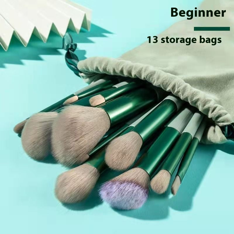 13 PCs Purpleflower Holly Leaf Makeup Brushes - NUA BELLA