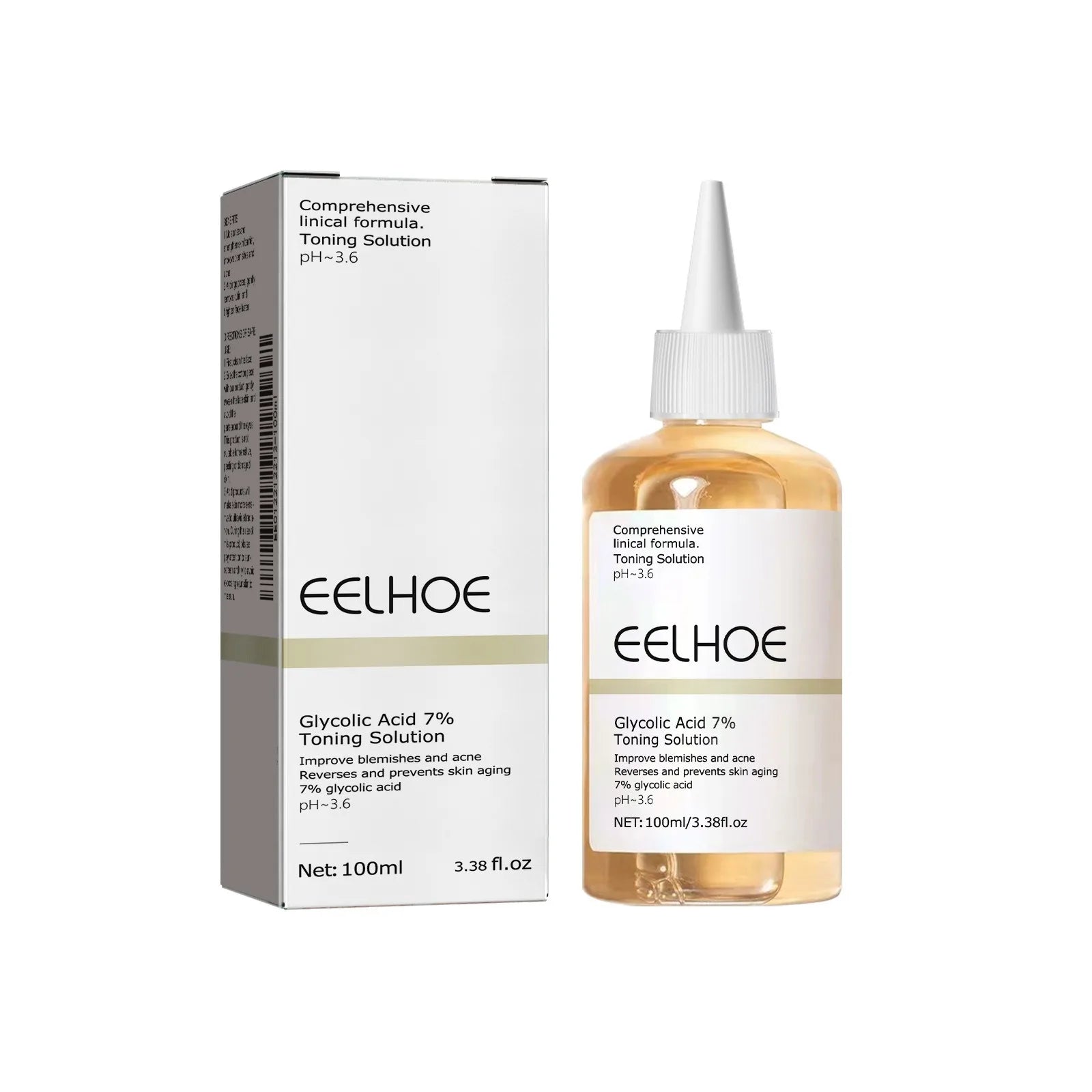 Eelhoe Glycolic Acid 7% Toning Solution bottle and packaging on a white background